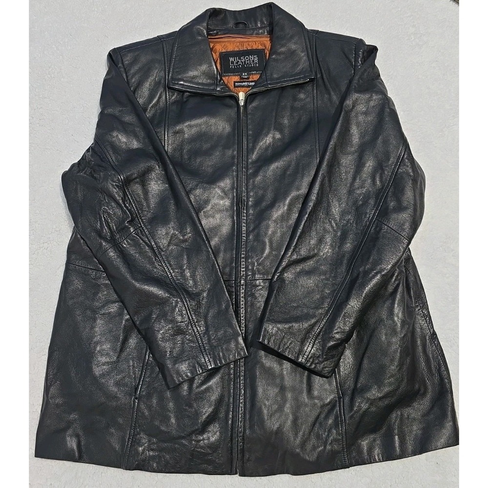 WILSON PELLE STUDIO Cafe Racer Leather Jacket Womens 2X Black Thinsulate Ultra